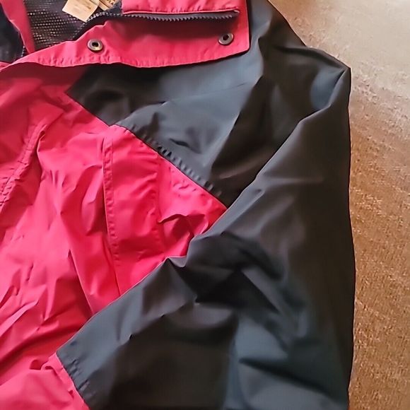 Vintage Woolrich Mens Medium Hydromax 2100 Jacket Zip Button Parka Red Black - Picture 6 of 16